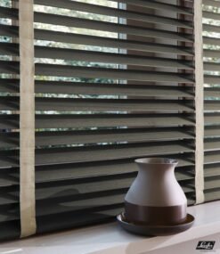 Rèm sáo gỗ tự nhiên cao cấp bản 50mm Basic mã STW-083 Smoke Black