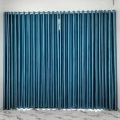 Rèm vải gấm giá rẻ màu xanh dương mã TC-09