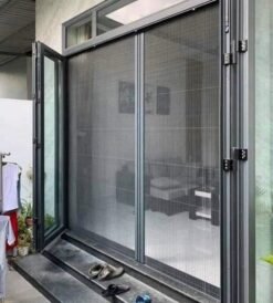 Cửa lưới chống muỗi hệ 36 mở 2 cánh khung mà Ghi, Nâu, Trắng