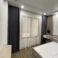 Rèm vải gấm đẹp giá rẻ màu ghi